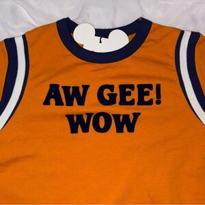 Women's Zara Orange Graphic Tank Top - 'AW GEE! WOW'